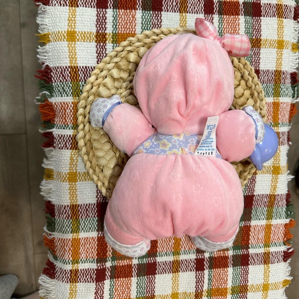 Vintage Y2K Fisher-Price First Baby Doll with Rattle Soft Plush & Vinyl Face - Picture 12 of 16